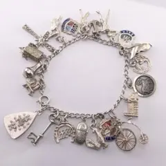 英国製 チャームブレスレット 21種 Silver刻印あり 18cm