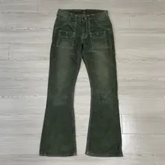 상태좋음 Lee JOHNS コーデュロイ ブッシュ フレアパンツ カーキ S