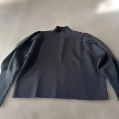 AZULダークグレー ハイネック ニット 長袖