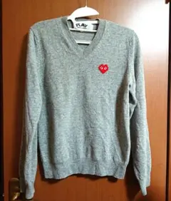 プレイコムデギャルソン×インベーダー　Vネック　ニット　セーター　メンズＳ