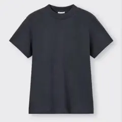 【美品】ジーユー スムースクルーネックT ダークグレー S