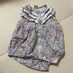 petit main 花柄ロンパース 80サイズ フリル付き