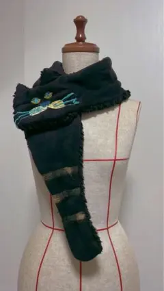 猫ちゃんフリーススヌード 黒