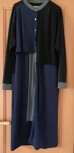 【新品as know as de base】カットソー重ね着風ロングワンピース