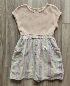 美品　BEAMSmini 半袖ストライプ ワンピース 100cm