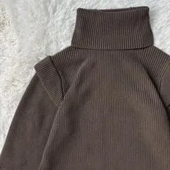 rienda ブラウン タートルネック ニット ワンピ