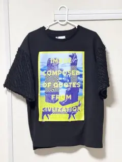 OKIRAKU×ROSEBUD 異素材スリーブ グラフィックTシャツ