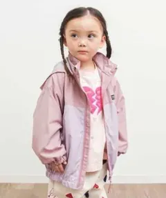 F.O.KIDS カラバリウィンドブレーカー ピンク 撥水加工 フード収納