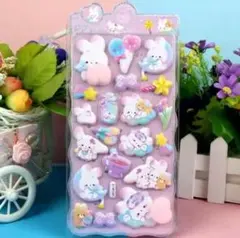 【最安値】うさぎ ぷっくりシール 立体デコシール ぷにぷに シール交換