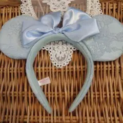 送料無料 ディズニー ミニー カチューシャ エバーアフター サックス