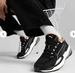 【PUMA】プーマ スニーカー 24.5cm ブラック×ブラウン 黒茶　訳ありのサムネイル