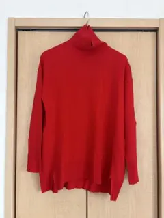 UNFILO 【洗える/抗菌防臭】マイビューティーニット タートルネック　赤