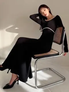 RESEXXY コルセットデザイン　ニットワンピース クロスバック