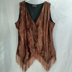 フリンジ付きブラウンベスト