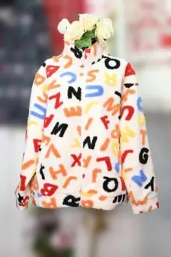 新品更にOFF❤ ふわもこアルファベット柄ジップアップアウター 2Lサイズ