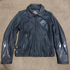 Mサイズ 美品 ハーレーダビッドソン 純正 レザー シングルライダースジャケット