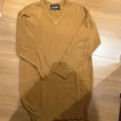 Heather マスタード Vネックニットワンピース