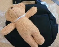 リュック 大きなクマさんぬいぐるみキーホルダー付き