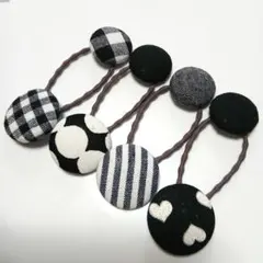 No.32 シンプルくるみボタン♡ヘアゴム4個セット