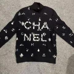 CHANEL カシミヤ タートルネック ニット セーター 36 ネイビー