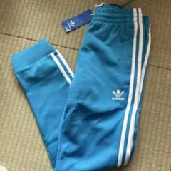 adidas 水色 ジャージ パンツ　S スウェット　裾リブ
