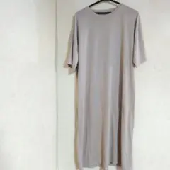 ベージュ ゆるダボ 半袖ロングワンピース 4L