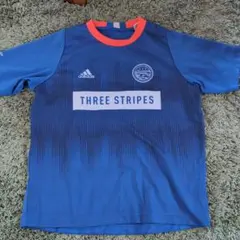 adidas　150 ブルー　青　サッカー　Tシャツ 　子ども用　ジュニア