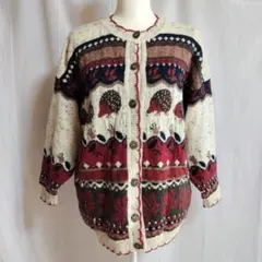 ハリネズミ柄 ブリティッシュウール カーディガン ニット CONCEPT