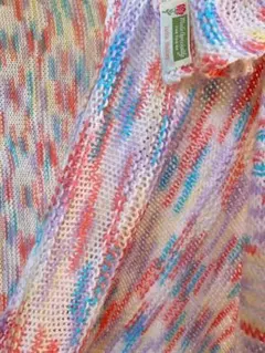 古着 ビンテージ 80s カラフルサイケ グラニー ブランケット キャンプ ラグ