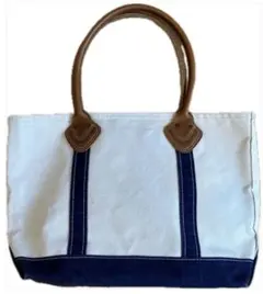 LL Bean トートバッグ ホワイト ネイビー