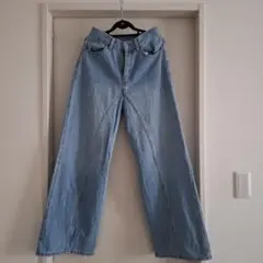 ライトブルー ワイドレッグデニム