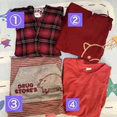 ドラッグストアーズ　赤　長袖　パーカー　服