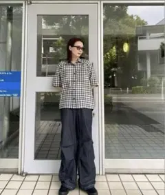 美品✨マーガレットハウエル LARGE CHECKLINENリネンチェックシャツ 