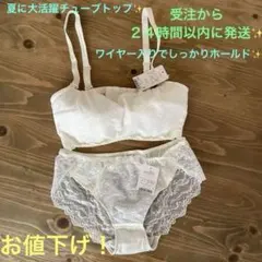 チューブトップブラ(ワイヤー入)ショーツ(L)セット