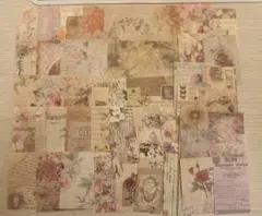 海外　紙物　コラージュ素材　メモ　50枚　033001