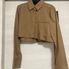 ZARA クロップドシャツ XS ブラウン