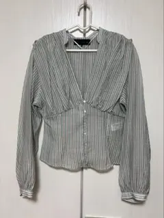 ZARA ストライプ 長袖シャツ M