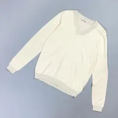 ペセリコ Vネックラメニット セーター イタリア製 ベージュ38*MD843