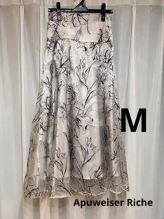 Apuweiser riche フレアロングスカート 花柄 サイズ2