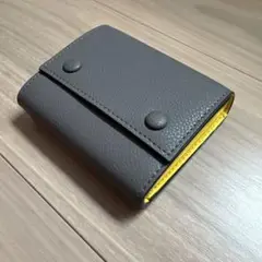 MALTA グレー レザー 三つ折り財布