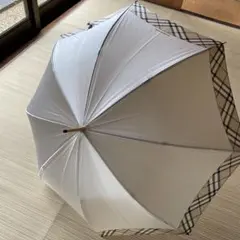 BURBERRY長傘ホワイト チェック柄