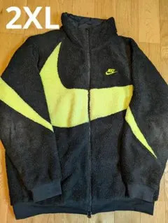 NIKE ナイキ リバーシブル ボアジャケット 2XL ブラック ネオンイエロー