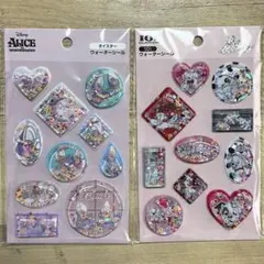 セリア　ウォーターシール　不思議の国のアリス　オイスター　101匹わんちゃん