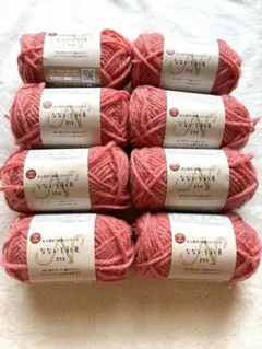 セリア　毛糸 なないろ彩色 レッド　8玉セット　No.2513 ハンドメイド