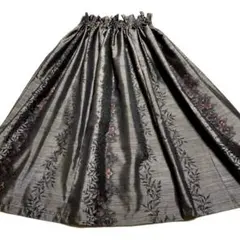 569 ⿻大島紬リメイクロングスカート　着物リメイクロングスカート