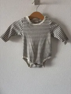 3/20まで　petit main ストライプロンパース　60-70size