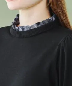 ブルーレーベルクレストブリッジ 新品ブラック ブレンドマトンスリーブニット 38