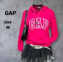 y2k ギャップ GAP パーカー アーチロゴ ピンク 裏起毛 白タグ Mサイズ