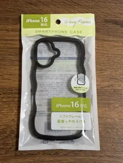 iPhone16 ケース ブラック　衝撃緩和フレーム　シリコン　ゴム　シンプル