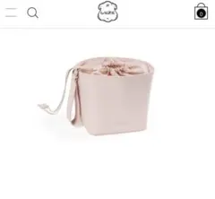 Laline バスケットバッグ ホワイトチェリーブロッサム　ピンク 巾着型